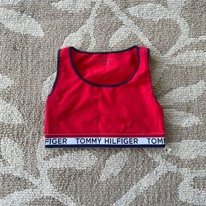 Tommy Hilfiger size large sport bra top for women color red sporty casual top